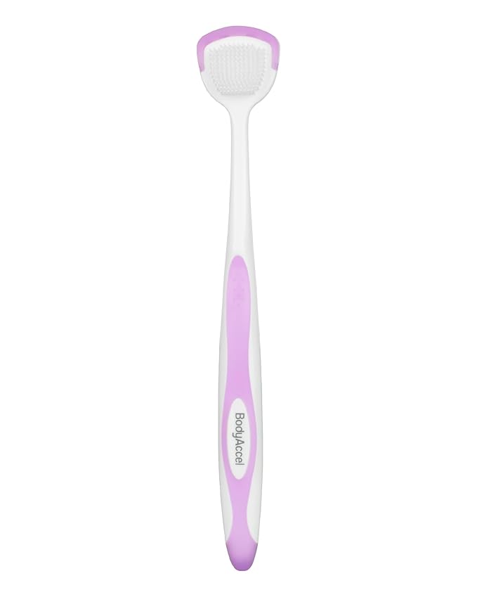 BodyAccel Silicone Tongue Brush for Adults, Soft Tongue Scraper for Bad Breath Removal, Gentle Tongue Cleaner for Fresh Breath & Daily Oral Hygiene