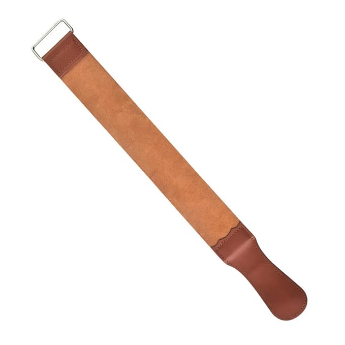 Dual-Sided Leather Razor Strop Sharpening Strap for Shaver Sharpening Tool, Brown Hair Removal Razor Strop for Home Use and Barber Shaving Accessories