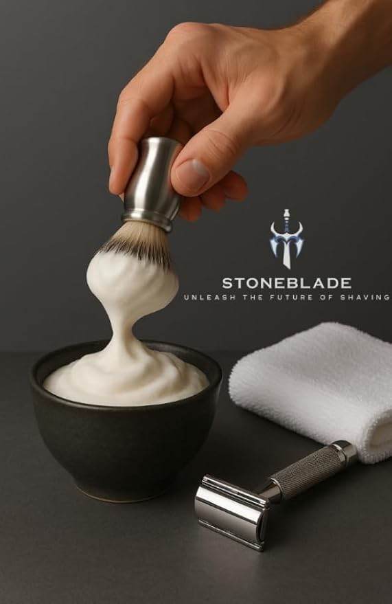 Shaving Cream for Men – Unscented, Helps Reduce Irritation | StoneBlade Luxury Shave Cream, 6 oz
