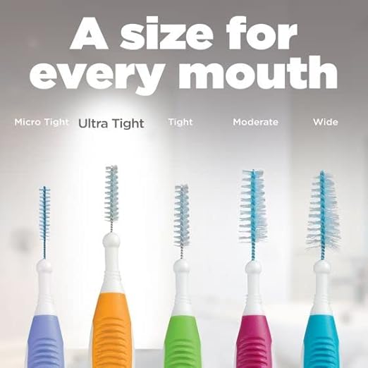 GUM Proxabrush Go-Betweens - Ultra Tight- Interdental Brushes - Soft Bristled Dental Picks for Plaque Removal Health - Safe for Braces & Dental Devices, 10 Count(Pack of 6)