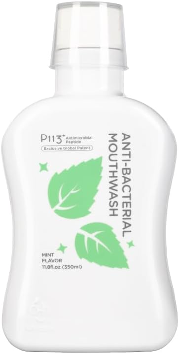 Mouthwash for Kids P113+ Peptide Anti Cavity Mouth Rinse Alcohol Free for Teeth and Gums Safe Oral Hygiene for Newborn to Toddler 11.8 fl oz (11.8 Fl oz, Mint(for Adult))