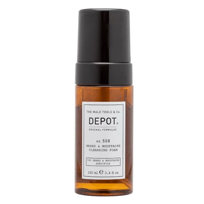 DEPOT No. 508 Cleansing Beard & Moustache Foam 100ml – Macadamia Oil & Aloe Vera