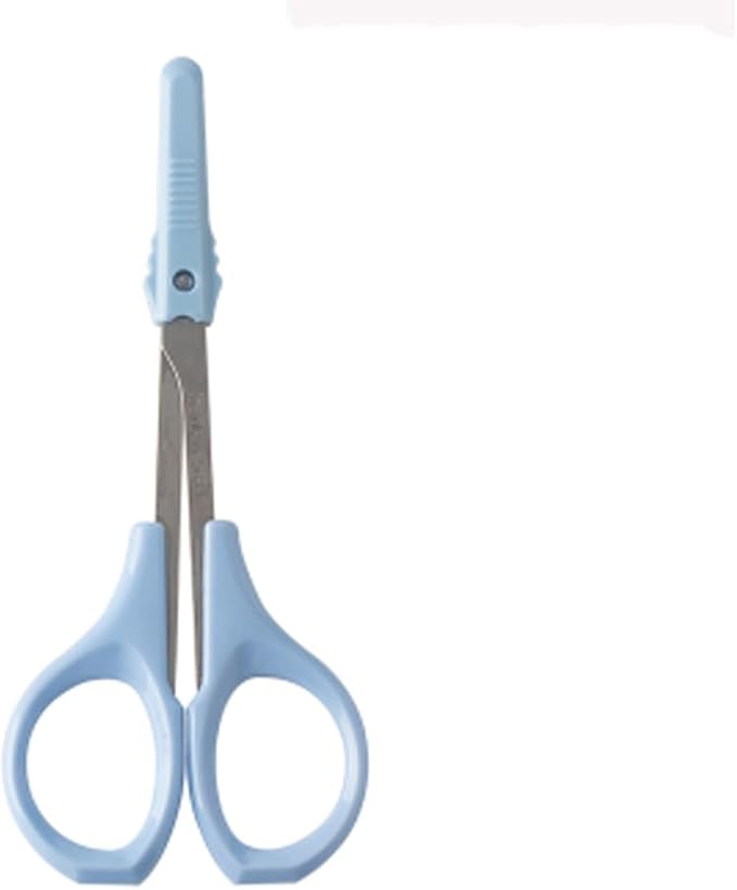 SHINING CROWN 4 Inch Premium Nose & Ear Hair Scissors, Safety Blades with Rounded Tip for Trimming Kid's & Adult's Nails, Facial & Eyebrow Hair