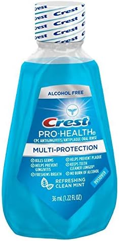 Crest Pro-Health Clean Mint Multi-Protection Mouthwash (Mouthrinse), Travel Size 1.2 oz (36 ml) - Pack of 12