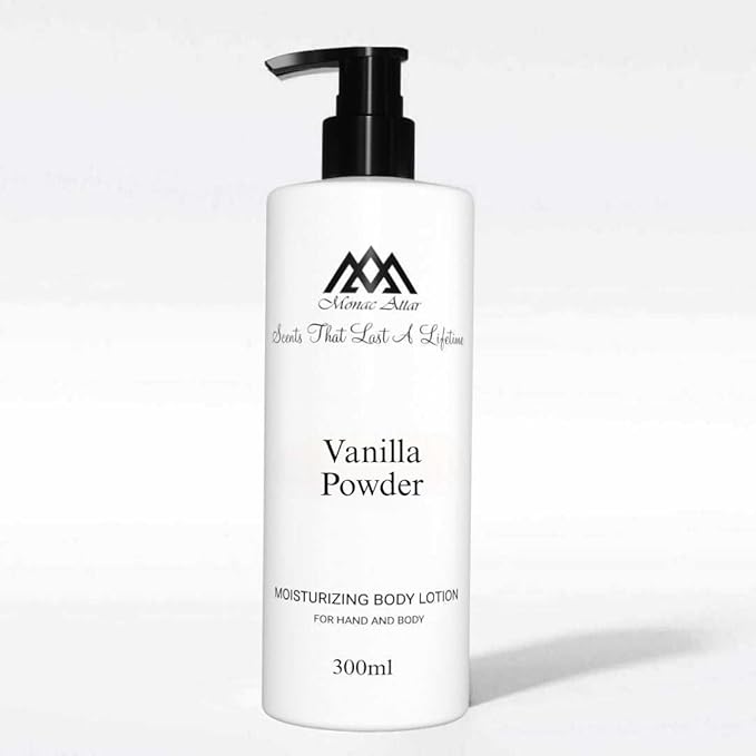 Monac Vanilla Powder Body Lotion Inspired by Vanilla Powder, Eau De Parfum, 10 oz/300ml, Unisex Long Lasting, Luxury Made Affordable