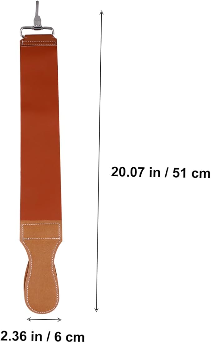 LIFKOME Leather Razor Strop Sharpening Belt Double-sided Canvas Hanging Buckle Great for Straight Razors Scissors and