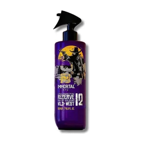 Immortal NYC Reserve 12 Wild West, After Shave Spray Body/Face Men's Cologne,17oz, Exclusive Barbers, Softens Skin, Refreshes, Disinfects and Relieves Face and Skin, Moisturizing Formula After Shaving