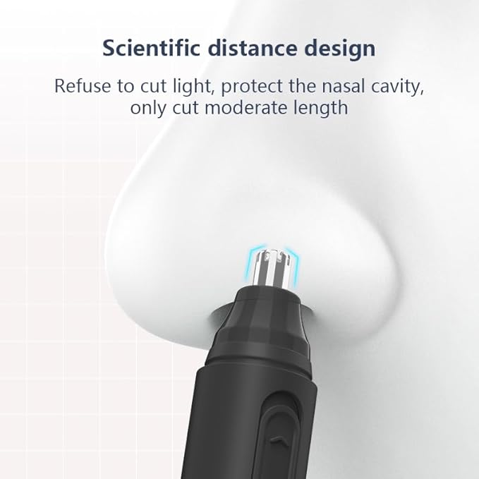 Nose & Eyebrow Hair Trimmer for Women Men– 8500 RPM Powerful Motor with Dual Stainless Steel Edge Blades USB Type-C Rechargeable for Easy Cleansing Travel Size