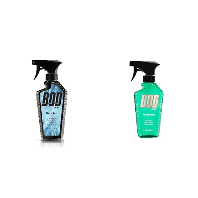 BOD man Dark Ice & Fresh Guy Body Sprays, 8 Fluid Ounce Each