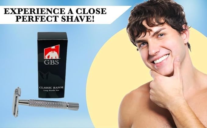 G.B.S Safety Razor With 10 pack of blades Butterfly Stainless Steel Double Edge Razor
