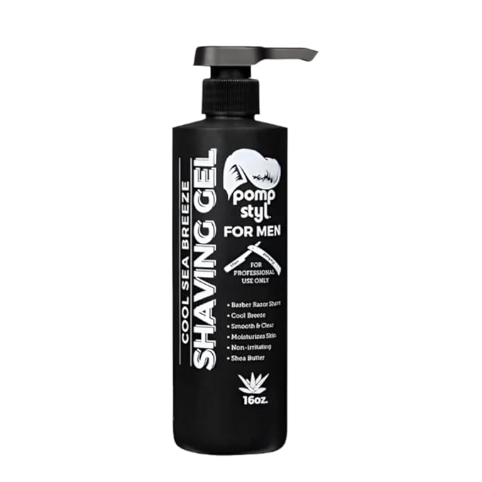 Shaving Gel Cool Sea Breeze 16 OZ – Smooth Razor Glide, Clear Formula, Moisturizing with Shea Butter – For All Hair Types With Aloe Vera - Avocado Oil - Shea Oil - Vitamin E & Dead Sea Salts
