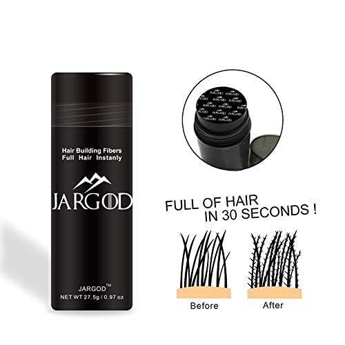 Hair Fibers for Instant Volume and Thicker Fuller Hair Hair Building Fiber for thinning Hair & Bald Spots Conceals Hair Loss in Seconds - Hair Powder for Women & Men (Black, 0.97 ounce)
