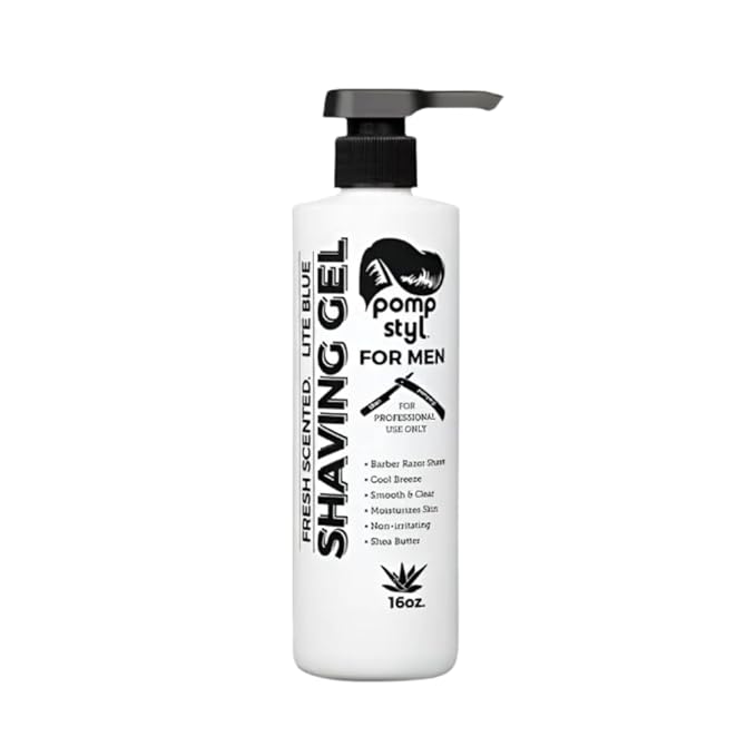 Fresh Scented Shaving Gel for Men – Lite Blue Formula with Shea Butter, Moisturizing & Clear Shave for All Hair Types, 16 OZ