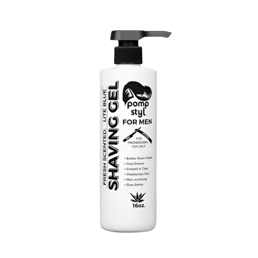 Fresh Scented Shaving Gel for Men – Lite Blue Formula with Shea Butter, Moisturizing & Clear Shave for All Hair Types, 16 OZ