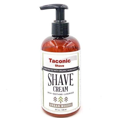 Taconic Shave, Natural Shaving Cream - Urban Woods Scent with hints of Tobacco and Bergamot -Ultra-Rich High Lather Formula – Natural Shave Cream for Men in 8 oz. Pump Bottle – Scented Shaving Cream