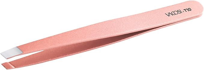 Eyesy Lash Eyebrow Hair Removal Tweezers | Slanted Tweezers for Women & Men Eyebrow, Facial Hair, Ingrown Hair, Splinter Plucking | False Eyelash Tweezers Stainless Steel (Rose Gold)