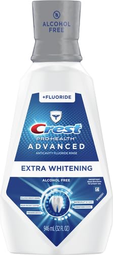 Crest Pro-Health Advanced Mouthwash, Extra Whitening, Energizing Mint | Alcohol Free | 946 mL | Pack of 2