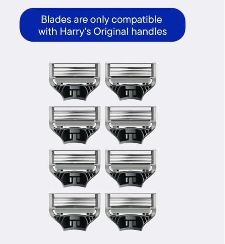 Razor Blade Refills, Harry Razor Blade Refills 8 Count, Sharper 5-Blade, Close and Comfortable Shave - Compatible