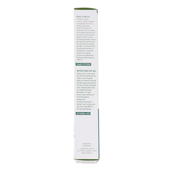 Ecrinal ANP2+ Hair Loss Treatment Ampoules - 8 Ampoules for Hair Growth and Regeneration, Revitalizes Dull, Damaged, Thinning Hair, For Dry, Color-Treated, and Oily Scalp, 3-Month Supply