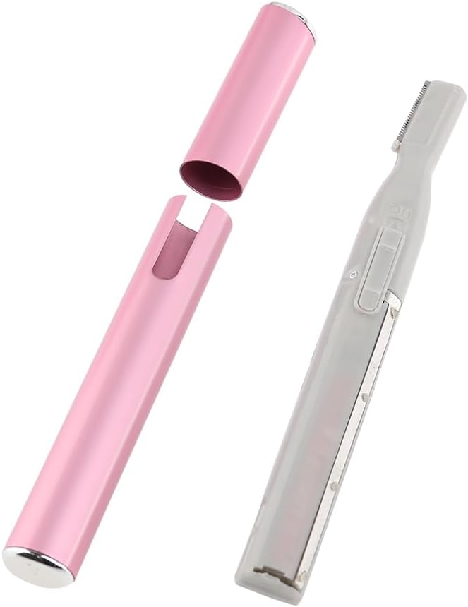 minkissy Women Electric Eyebrow Trimmer Compact Battery Operated Facial Hair Razor with Comb for Gentle Hair Removal on Face Neck Arms