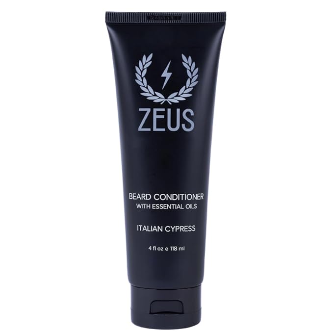 ZEUS Italian Cypress Beard Conditioner Wash with Essential Oils for Men, Deep Cleansing Hydration for Softer Facial Hair with Avocado, Aloe Vera & Jojoba Oil (Made in USA) 4 oz.