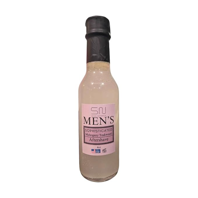 Seoul Naturals Men's Sophisticated Mahogany Teakwood Aftershave, alcohol free, k beauty, 4 oz