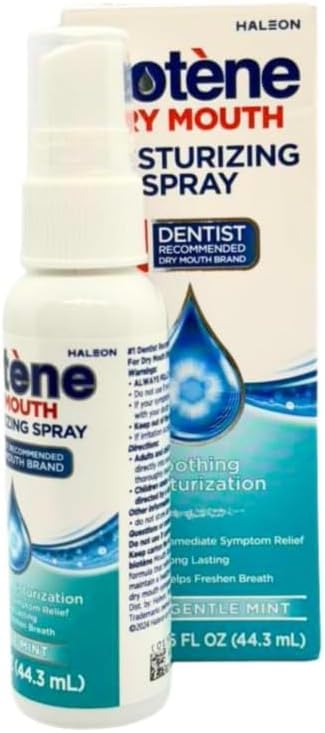 Moisturizing Dry Mouth Spray, Biotene'e Moisturizing Spray for Dry Mouth and Bad Breath Gentle Mint - 1.5 fl oz (Pack of 1)