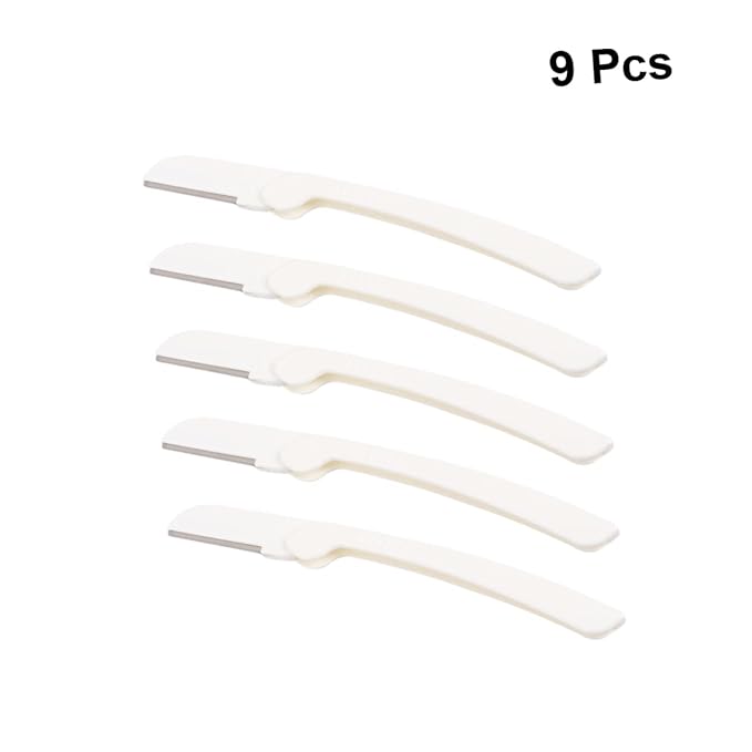 SHERCHPRY 9pcs Professional Eyebrow Shaper Facial Razors Portable Folding Eyebrow Trimmer Beauty Tool for Women