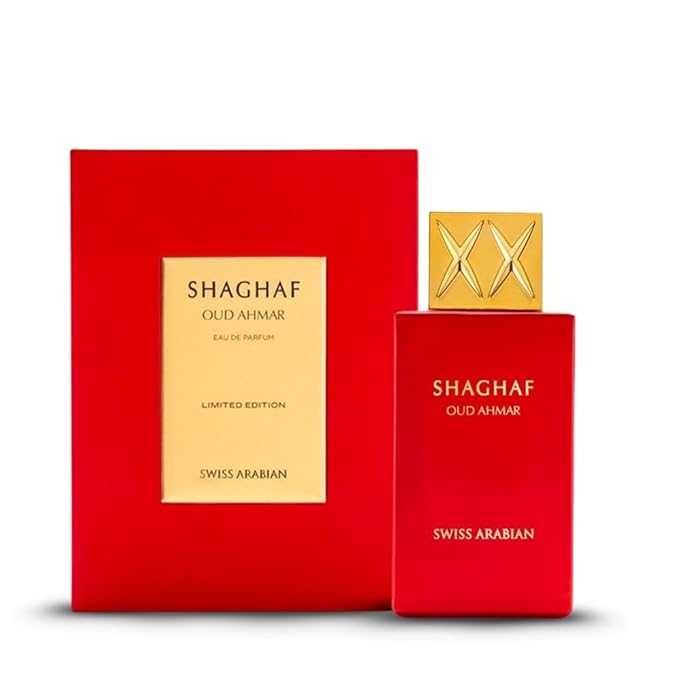 Swiss Arabian Shaghaf Oud Ahmar - Luxury Products From Dubai - Long Lasting And Addictive Personal EDP Spray Fragrance - Seductive, Signature Aroma - The Luxurious Scent Of Arabia - 2.5 oz