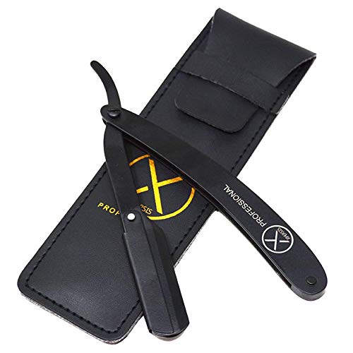 PRO 001 German Made Professional Black Straight Edge Razor - For Barbers, Salons, and Hair Enthusiasts