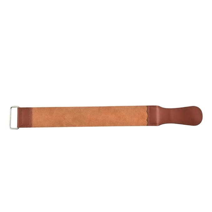 MERRYHAPY Leather Razor Strop Double-sided Sharpening Strap Brown for Home Use Shaver Sharpening Tool Barber Hair Cutting Accessories