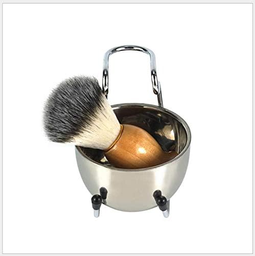 2 in 1 Shave Cup with Stand Holder Set Shaving Bowl with Stainless Steel Shaving Stand Brush Holder Set Razor Brush Bowl Grooming Tool for Men Beard Cleaning