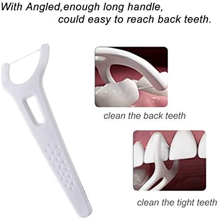 FAMILIFE Dental Floss Unwaxed Dental Floss Picks Unflavored Fluoride Free Back Teeth Toothpicks Flossing Flossers Threaders Sticks with 4 Travel Handy Cases 120 Count