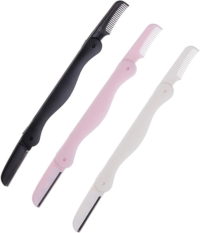 Beaupretty 2pcs Eyebrow Trimmer Set Portable Folding Razor for Women Dual-Sided Facial Hair Remover for Home and Travel