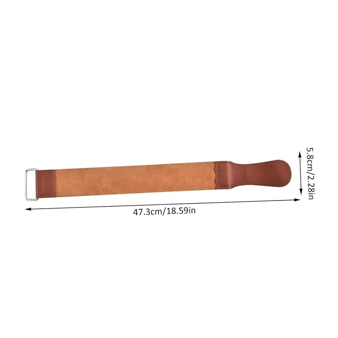 Straight Razor Strop Tool Double-sided Artificial Leather Sharpening Strap for Barbers Professional Razor Sharpening and Polishing Durable Easy to Use Brown