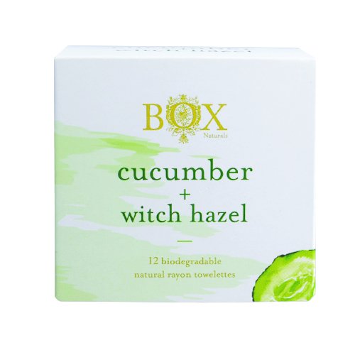 Cleansing Towelettes 12 Pack (Cucumber + Witch Hazel) For Face and Body - Wet Wipes