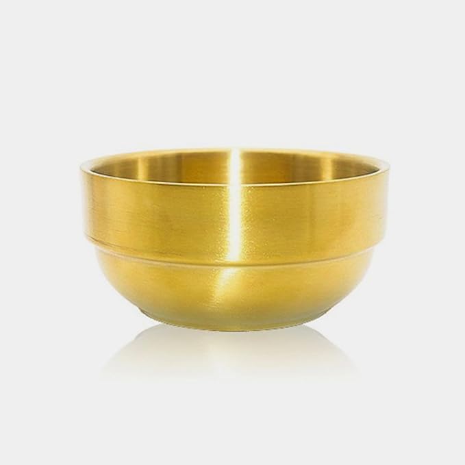 Homoyoyo Stainless Steel Shaving Soap Bowl with Lid Beard Shaving Cup Foaming Mug for Men Face Cleaning Grooming Tool in Gold