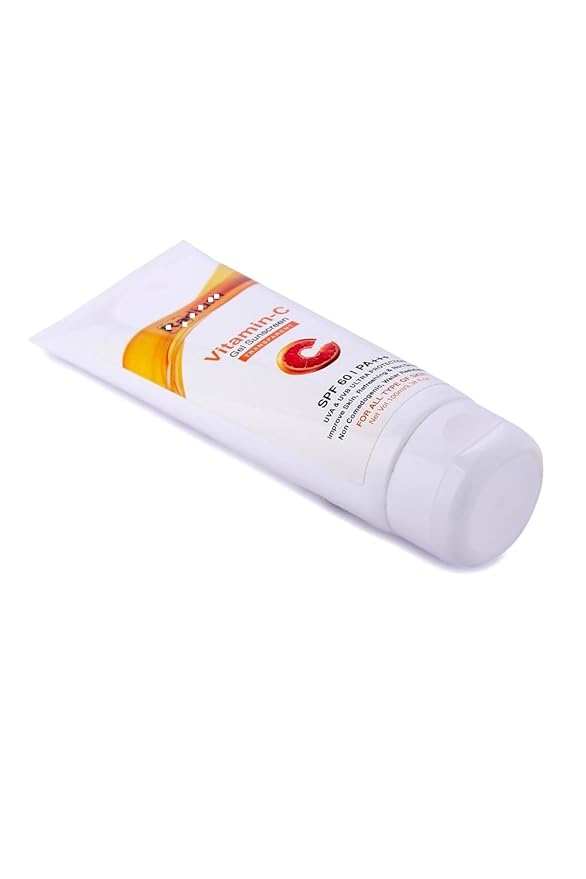 Vitamin-C Gel Sunscreen Transparent | SPF 60 | PA+++ | Ultra Protection | Dermatologically Tested | Improves Skin, Refreshing & Non-greasy | All Skin Types | Men & Women | 100ml