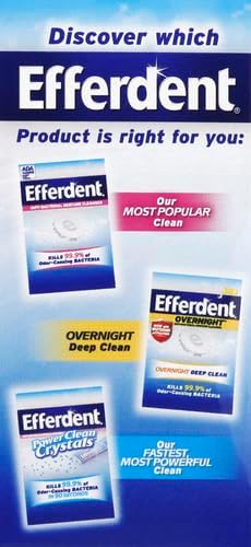 Efferdent Denture Cleaner Tablets – Dental Appliances, Aligners, Mouth Guard, and Retainer Cleaner Tablets, Minty Fresh & Clean, 44 Count (Pack of 6)