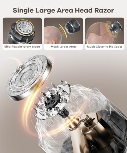 Head Shavers for Bald Men Magnetic Single Blade Electric Shaver with Super Large Blade 10000 RPM Motor IPX8 Waterproof LED Display,Valentines Day Gifts for him