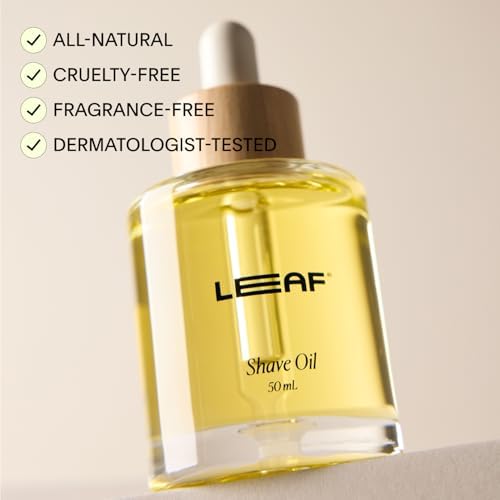 Leaf Shave | Leaf Pre- & Post-Shave Oil with Reusable Dropper - Plant-Based Skin Conditioning Oil for Women & Men - Smooth Shave, Added Moisture, & Reduced Irritation - 1.7 fl oz
