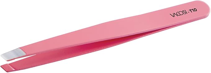 Eyesy Lash Eyebrow Hair Removal Tweezers | Slanted Tweezers for Women & Men Eyebrow, Facial Hair, Ingrown Hair, Splinter Plucking | False Eyelash Tweezers Stainless Steel (Pink)