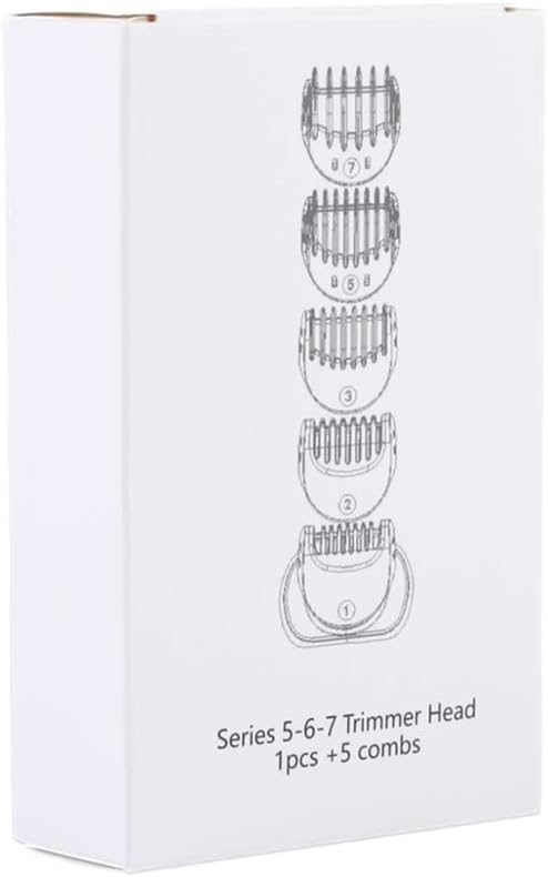 Shaver Beard Trimmer Head Compatible + 5pcs Comb Trimming Attachment Compatible with Braun Series 5, 6 and 7 Electric Razors, 5018s, 5020s, 6075cc, 7071cc, 7075cc, 7085cc, 7020s, 5050cs, 6020s, 6072cc