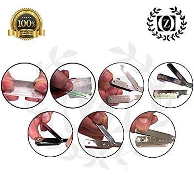 SMART CUT THROAT STAINLESS BARBER STRAIGHT RAZOR + 100 BLADES BLACK
