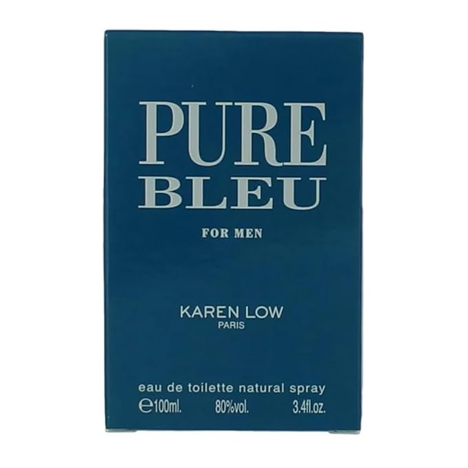 Karen Low Pure Blue Eau de Toilette Spray for Men, 3.4 Ounce