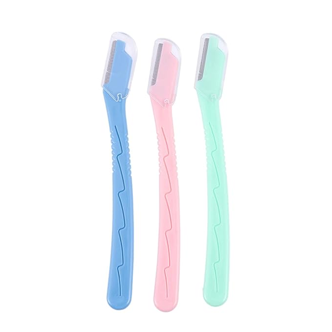 3pcs Eyebrow Easy to Use Razor Dermaplaning Razor for Women for Face Facial Hair Shaper Trimmer Girls Mustache Trimmer Beard s s Portable Women's Remover