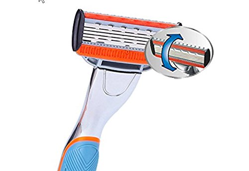 Men's 5-Blade Cartridge Razor System with Trimmer + 4 Extra Cartridges