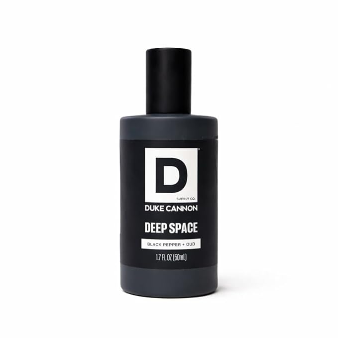 Duke Cannon Proper Cologne for Men - Men's Eau de Parfum - Fragrance for Lasting Wear - Essential Oils - Black Pepper & Oud - Deep Space, 1.7 fl oz