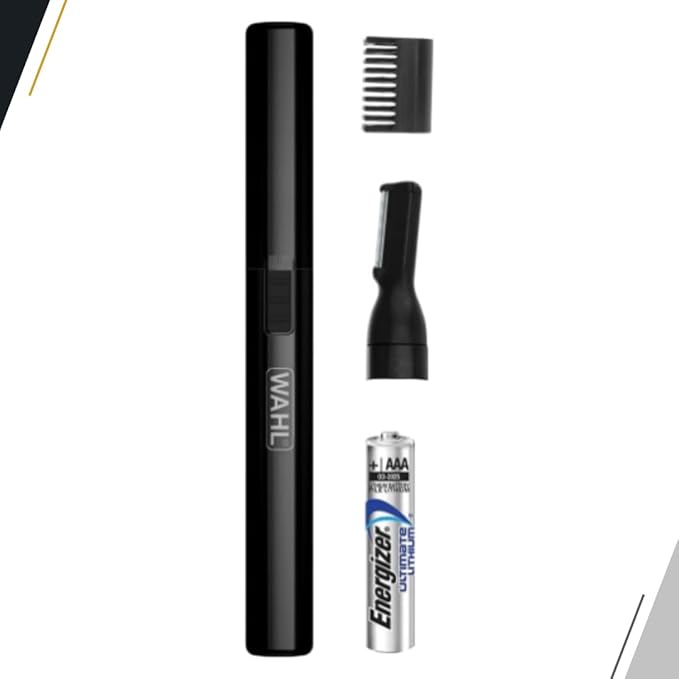 Wahl Canada Premium Lithium Ear, Nose & Brow Trimmer, Power and Precision for Men's Grooming, Wet/Dry Black Pen Trimmer, Model 5536