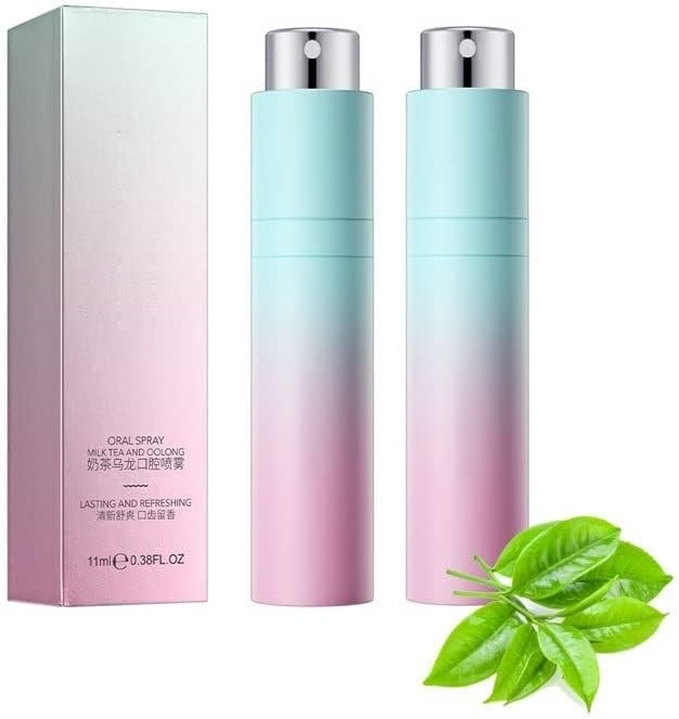 Ujicde 2PCS Canada Polumna Fissured Tongue Relief Spray, 8ml Breath Freshener Spray, Polumna Fissured Tongue Treatment, Remove Bad Breath and Freshen Breath (Color : Oolong Tea)